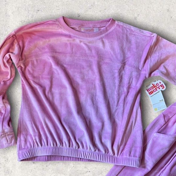 Nordstrom’s Zella Sweatsuit Joggers Loungewear Velour Set, Rose Pink | M (8/10) - Picture 12 of 16